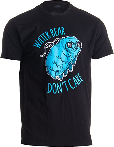 Ann Arbor T-shirt Co. Water Bear Don't Care | Funny Tardigrade Microbiology Waterbear Science T-Shirt-(Adult, XL) Black