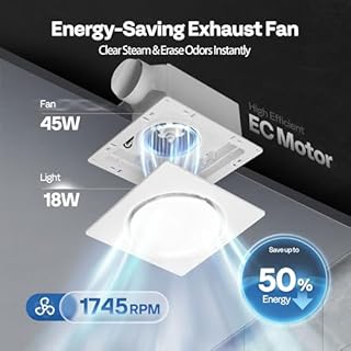 VIVOHOME Autoflow Bathroom Exhaust Fan with Light & Humidity Sensor (160-110-30CFM) - 2700K/4000K/5700K & EC Motor, Retrofit Ceiling Mount Bath Fan, No Attic Access Needed (Install Kit, 4-in Duct)