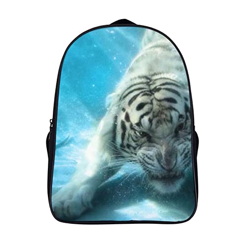 Sac à dos collège tigre blanc spacieux fini les cahiers pliés en 40x28x16cm
