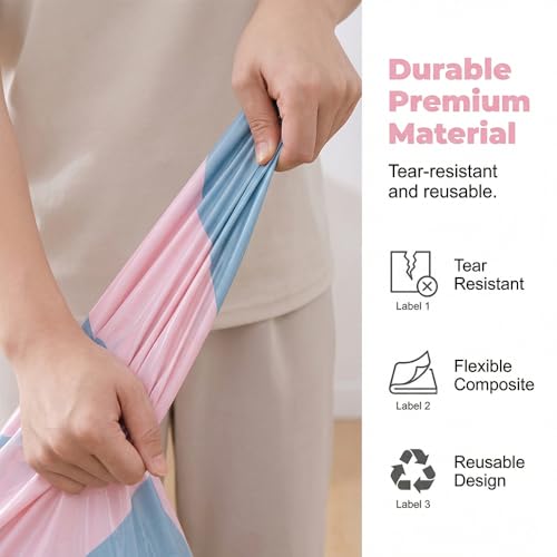 Bolsas de almacenamiento al vacío para ropa, edredones, mantas, 3 sacos de compresión resistentes, no necesita bomba, sello hermético que protege la ropa de cama del polvo y la humedad