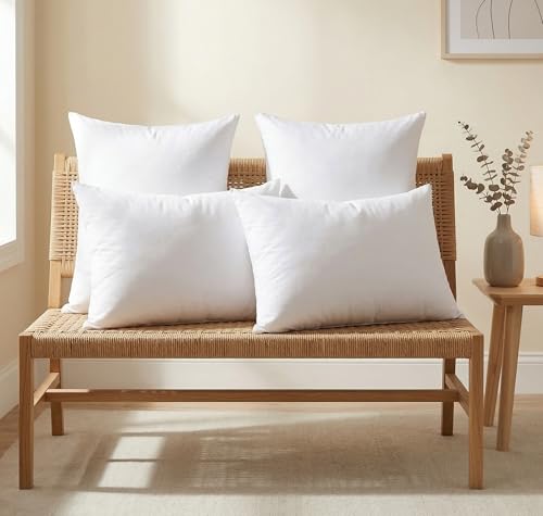 Image of BSB HOME White Bed Pillows for Sleeping, Soft & Fluffy Plush Microfibre Filled Pillow for Neck Support, Breathable Hotel Quality - Pack of 4, 16 x 24 Inches (40 x 60 cm)