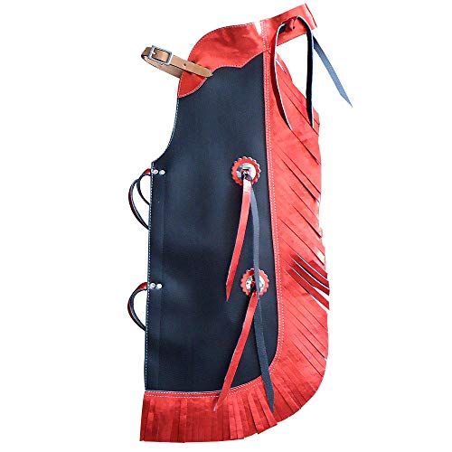 HILASON Western Leather Kids Junior Youth Pro Rodeo Bull Riding Chaps