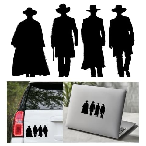 Tombstone Movie Decal Sticker Wyatt EARP Doc Holliday Vinyl Decal for Car Bumper, Wall, Laptop, Skate Board, Truck Windows, 07 Inches, |Black|. Cover