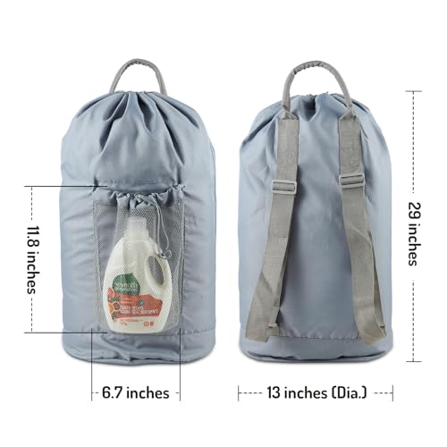 Seiritex Laundry Bag Backpack, Large Laundry Bag With Detergent Holder And Adjustable Shoulder Straps thumb #6