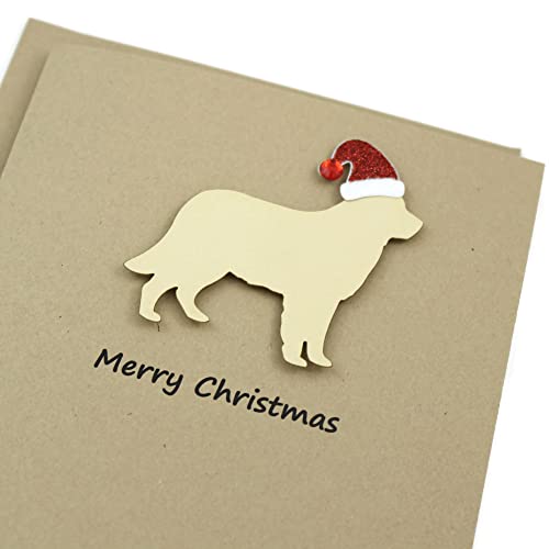 Golden Retriever Christmas Card | Single Card or Pack of 10 | Handmade Dog Holiday Notecard | Choose Your Dog Color