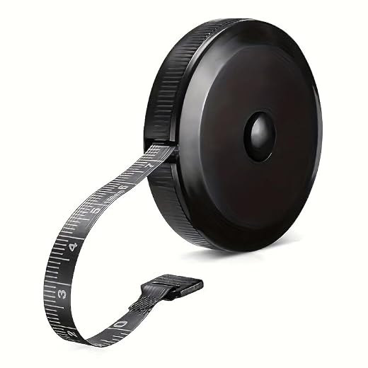 A 60-Inch Retractable Sewing Tape Measure with A Soft Touch - Double-Sided Scale, Metal Blade, Forward Locking (Black)