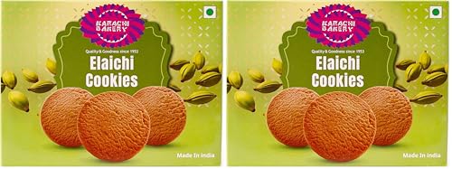 Image of Karachi Bakery Elaichi Flavour Cookies 400gm | Tea Time Snack | Delicous Snack | Vegetarian (Pack of 2)