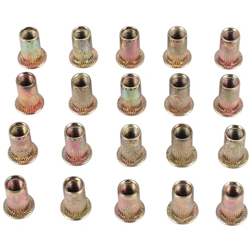 Lonrtesw Dado per Rivetti con Inserto Cieco M5 a Testa Piatta in Acciaio Metrico da 20 Pezzi