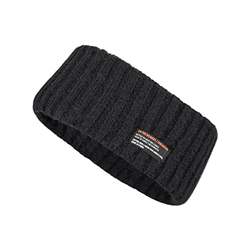 Croogo Black Headband Winter Headband Knit Hairband Winter Head Band Ear Warmer Hair Wraps Hair Scrunchies Scarves,BLACK