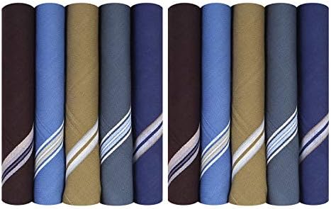 Men's Premium 100% Pure Cotton Handkerchief, Kerchief, Hanky ,Large