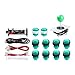 Produktbild Hikig LED DIY Arcade Kit, 10x 30mm & 24mm LED Taster + 1x 8 Wege Joystick + 1x Zero Delay USB Encoder für Mame Jamma PC und Raspberry Pi Spiele (Grün)