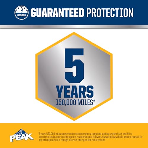 Image of PEAK OET Extended Life Gold 50 /50 Prediluted Antifreeze /Coolant for North American Vehicles, 1 Gal. (Pack of 2)