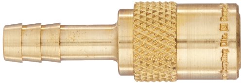 Image of Eaton Hansen FTS205 Brass Straight Hose Stem Hydraulic Fitting, Socket, 5 /16 inch Hose ID, 1 /4 inch Body