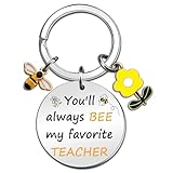JOHKLJ Teacher Appreciation Gifts Funny Teacher Gifts For Women Men Best Bee Gift For Bee Lovers Teachers Accessories Keychain Christmas Gift For Teachers Birthday Valentines Day Stuff