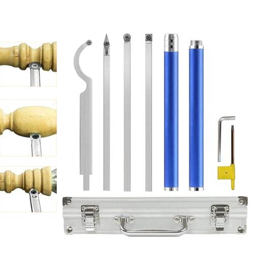 Ensemble d'outils de en bois de pointe en bois, outils de en bois pour le tour | Tour à 8 pièces rugueux et finisseur de creux outils | Accessoires de manche...