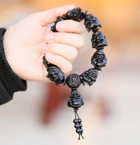 Chapelet bouddhiste en ébène gravé LJIANGD Arhat perles de prière - 2