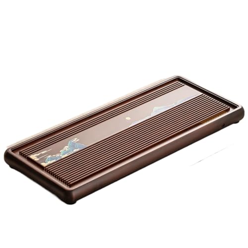 Juego de mesa de té chino Gongfu de madera con drenaje de agua integrado