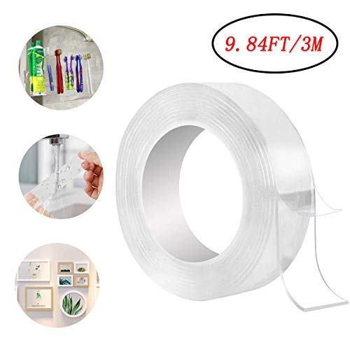 Preisvergleich Produktbild HEYB Multifunktionales Doppelseitiges Klebeband,Waschbares Spurloses Klebeband,Durchsichtiges, Doppelseitiges,Nano Entfernbares Klebeband,Wiederverwendbare,rutschfes... Verwendbare(30mm x 3m)