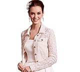 Farbe: Creme Brautjacke Jacke Spitze Jeansjacke Braut Ivory Bolero Neu Creme XS S M L XL (L)