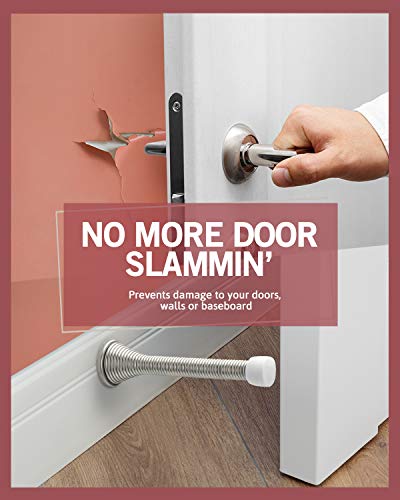 Jack N’ Drill 11-Pack Spring Door Stop 3 ¾-Inch Heavy Duty And Flexible Door Stop To Protect Walls And Doors For Home Or Office, Easy To Install And 100% Child And Pet-Friendly #TOP1