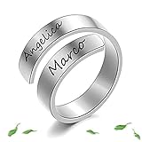 ❤Material del anillo: este anillo está hecho de acero inoxidable 316L, sin níquel y antialérgico, adecuado para pieles sensibles y alérgicas.El tamaño del anillo es ajustable, adecuado para hombres y mujeres