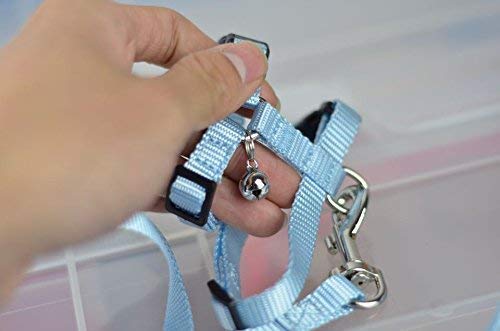 hokmly Adjustable Small Pet Hedgehog Harness for Training Playing Traction Rope (Blue)