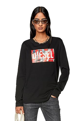 (ディーゼル) DIESEL レディース 長袖 Tシャツ ロゴ グラフィック A125410CATM M ブラック 9XX