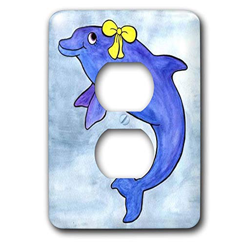 3dRose lsp_1099_6 Daisy plaque pour 2 prises avec dauphin
