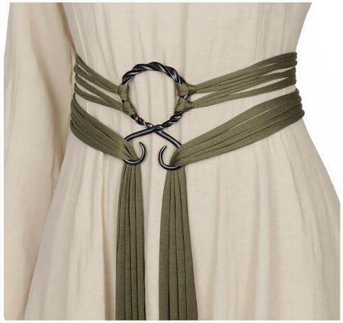 keland Wikinger Trollkreuz Gürtel Seil Gürtel Mittelalter Accessoires Damen (Olive
