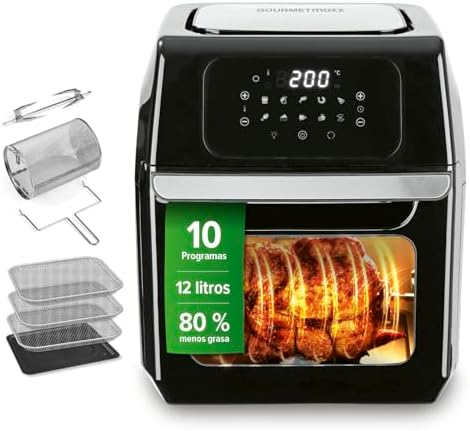 GOURMETmaxx Digital Hot Air Fryer 12 L, XXL Oven, Black | Airfrye...