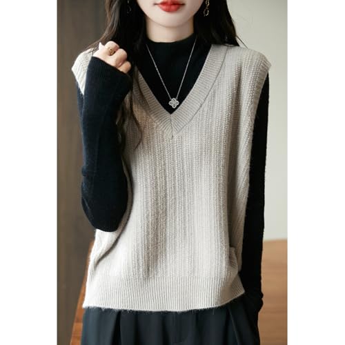 Image of Blostirno Women's Sweater Vest V Neck Sleeveless Solid Trendy Ribbed Knit Pullover Sweaters Crochet Flower Tank Tops