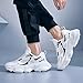SPWAGYM Men's Running Walking Sneakers Casual Athletic Shoes Chunky Trainers Fashion Sneakers for Men White Size 9