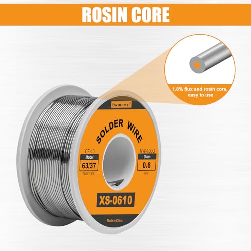 Image of 63 /37 Solder Wire, high Purity no-wash tin-Lead Rosin cored Wire with 1.8% Flux for Electric Soldering (0.6mm 100g)