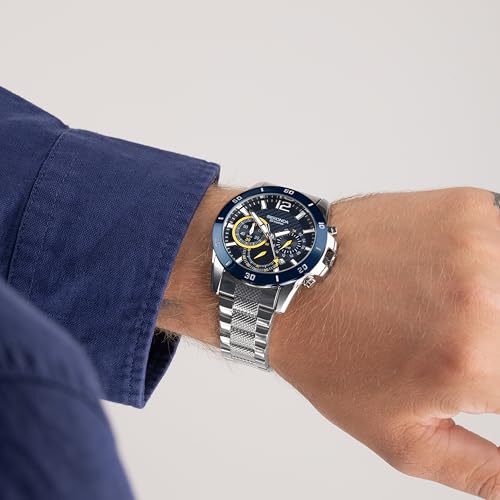 Sekonda Mens Solo 44mm Sport Chronograph Quartz Watch with Date Window 50m Water Resistant