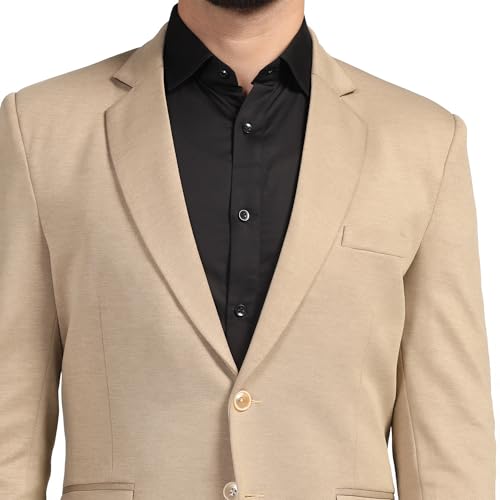 Image of TAHVO Men Blazer Lycra Fabric Slim Fit Single Breasted Blazer