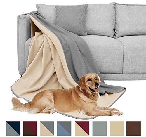 DEARTOWN Waterproof Dog Blanket for Bed Couch Sofa 70x90 Inches, Reversible Microfiber Dog Bed Cover for Large Dogs… - Image 2
