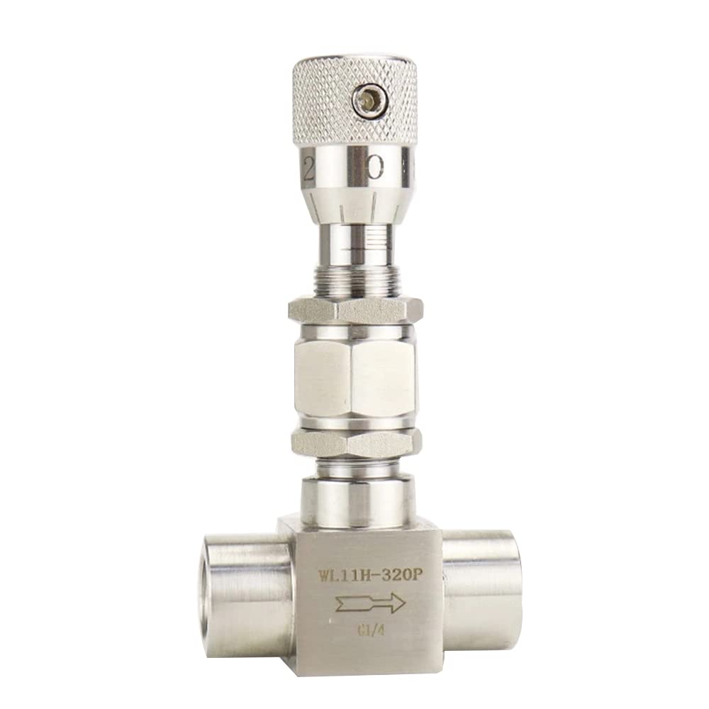 Régulateur de pression d'eau, Régulateur G 1/8" 1/4" NPT 1/2" en acier inoxydable 304, vanne de garniture de vanne à aiguille WL11H-320P, vanne de contrôle de débit, filetage G, 1/8"