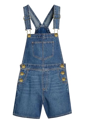 Remimi Kids Cotton Jeans Jumpsuits Summer Denim Overalls Fashion Blue Rompers Shorts With Pockets 7-8 Years