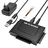 Large compatibilité : l'adaptateur de disque dur USB vers IDE/SATA se connecte facilement à différents périphériques de stockage Il prend en charge les disques durs/SSD SATA 2,5/3,5