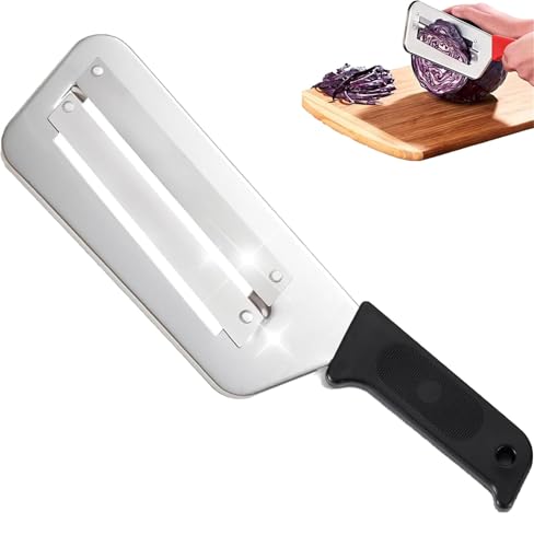 Cuchillo Triturador De Acero Inoxidable, Rebanador De Doble Capa Mejorado, Nuevo Triturador De Verduras (2025), Rallador De Repollo Y Rebanador De Cocina, Apto Para Verduras De Cocina.(Black)