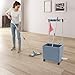 Floor Mop Sink, Mobile Commercial Mop Sink with Cleaning Tool Rack Foldable Hooks Plastic Utility Service Basin on Wheels (with Brakes) for Restaurants Garages Hotels (3 Mop Holders & 4 Hooks)
