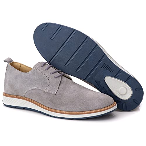 Sapato Casual Masculino Loafer Elite Couro Premium Camurça cor:Cinza;Tamanho:38