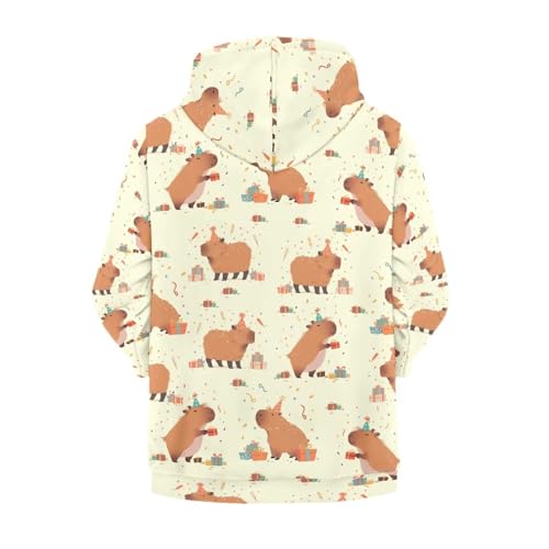 Capybara Theme Girls 6-16 Years Zip Up Hoodie Comfy Long Sleeve with Pockets Casual Kid Hooded Sweatshirts2