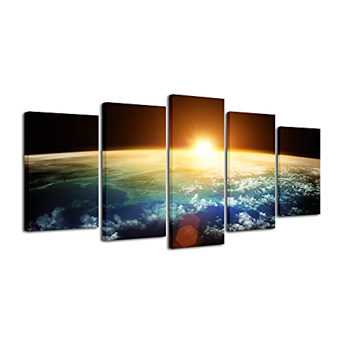 Pyradecor The Earth Canvas Prints Wall Art Outer Space Pictures Paintings...
