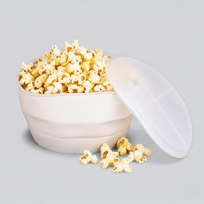 KREZON Silicone Popcorn Maker for Microwave | Healthy Oil-Free Popcorn in Minutes | Heat Resistant, Multipurpose Folding Kitchen Bowl 1 pcs-image-47
