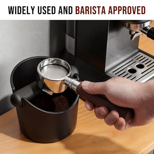 Kestreln Coffee Knock Box - ABS Espresso Grounds Bin with Low-Noise Removable Bar & Non-Slip Base for Home Baristas (Black) - Image 6