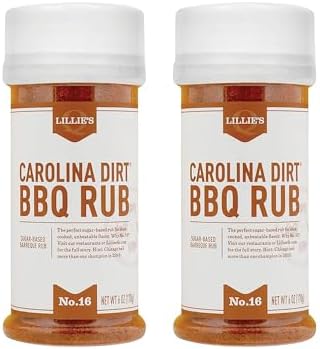 Lillie’s Q - Carolina Dirt BBQ Rub, Sugar-Based BBQ Rub, Traditional Carolina Barbeque Rub, Sweetened Blend of Southern Spices, Perfect Barbeque Seasoning for Ribs, Pork, & Fries (6 oz, 2-Pack)