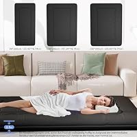 Kiseely Japanische Futon-Matratze, Faltbare Tatami-Matte, tragbare Schlafunterlage mit Tasche und Gurt, Bodenmatratze, verdickte Schlafmatratze, Camping-Matratze (Schwarz YU1, 150X200cm) – Ansicht 2