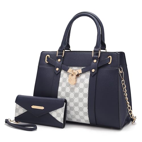 Image of MKF Collection Crossbody Tote Bag for Women & Wristlet Wallet Purse Set - PU Leather Top-Handle Satchel Shoulder Handbag