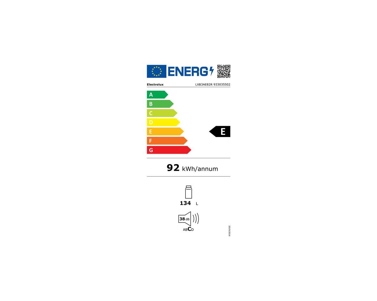 Réfrigérateur 1 Porte Intégrable À Pantographe 134l - LXB3AE82R